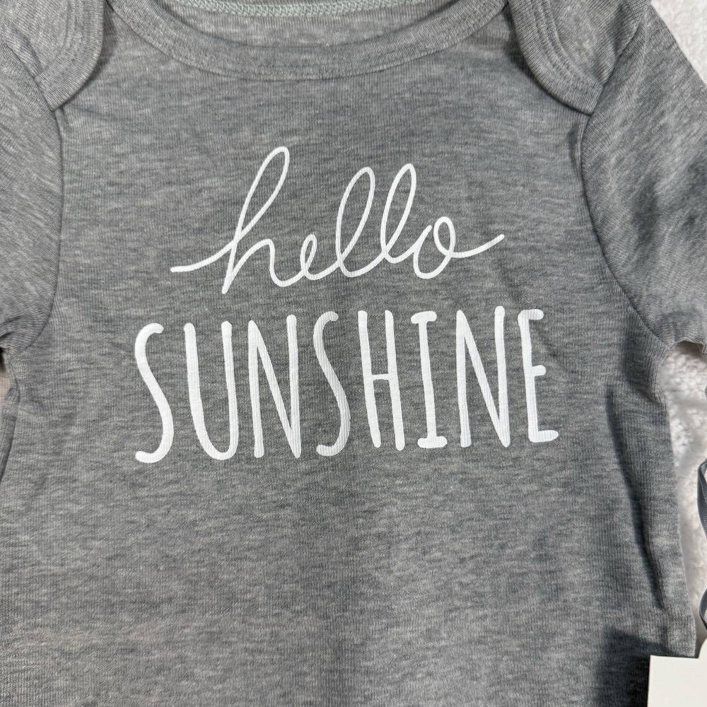 Baby 2-Pk Short Sleeve Bodysuit HELLO SUNSHINE 18 M Cloud Island New - Picture 4 of 9